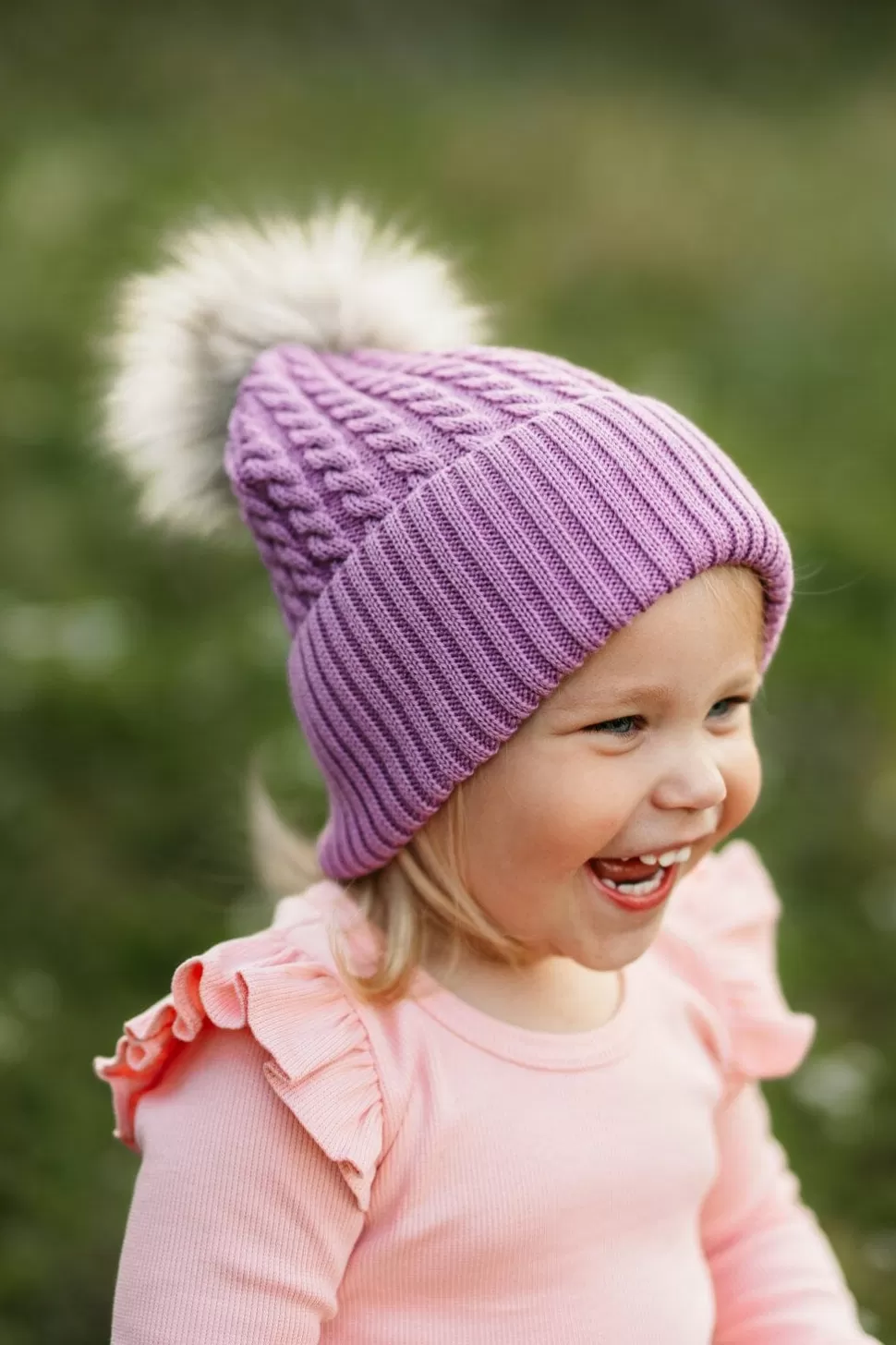 Fashion Metsola Merino Cable Beanie -Merinovillapipo | Lavender