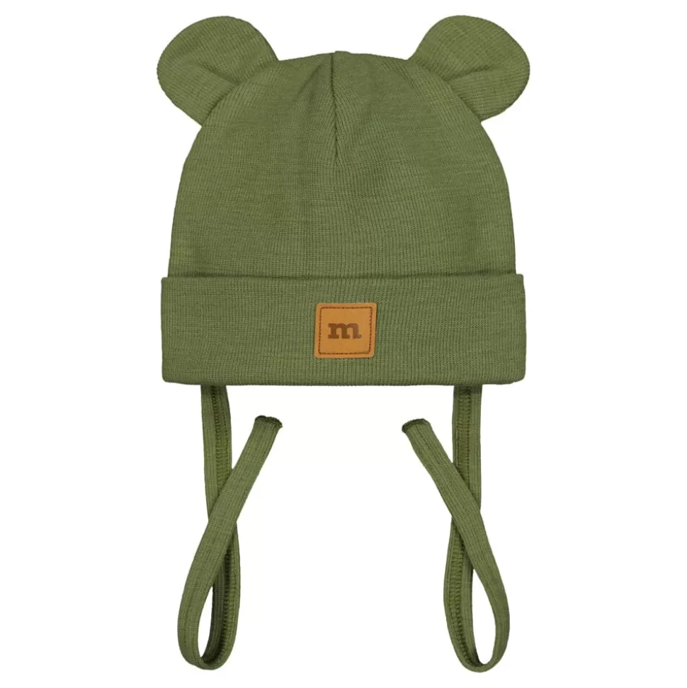 Sale Metsola Merino Rib Bear Baby Beanie -Pipo | Jungle Green