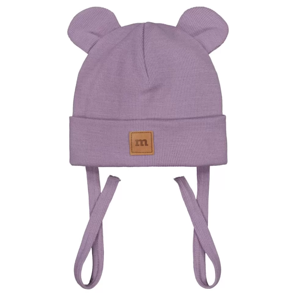 Fashion Metsola Merino Rib Bear Baby Beanie -Pipo | Lavender