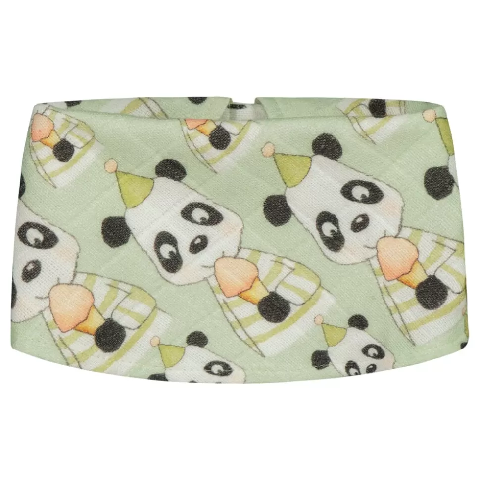 Shop Metsola Party Panda Muslin Baby Bib, Lily Green