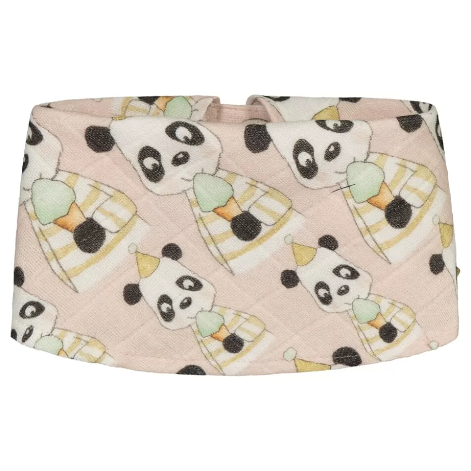 New Metsola Party Panda Muslin Baby Bib, Peach Sorbet